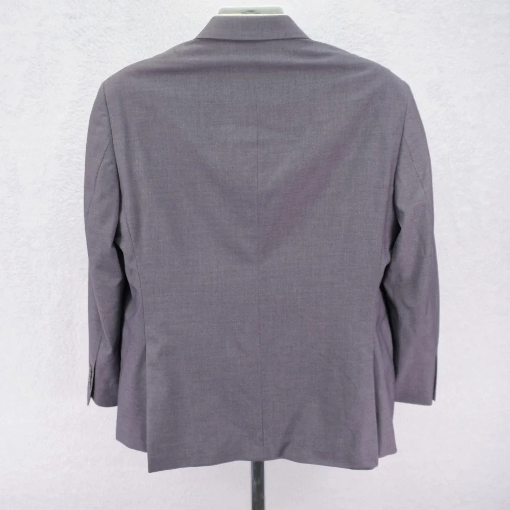 DAMAGED Pronto Uomo Polyester Wool Suit Jacket‎ Gray 44R Tagged 46R  2 Button